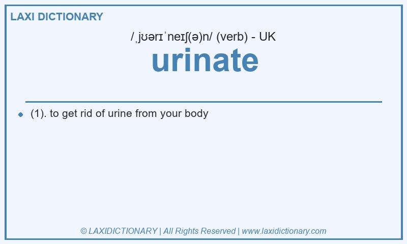 Definition urinate in British English