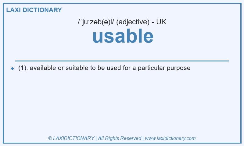 Definition usable in British English