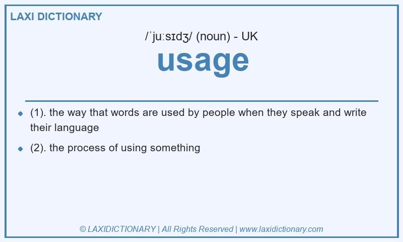Definition usage in British English