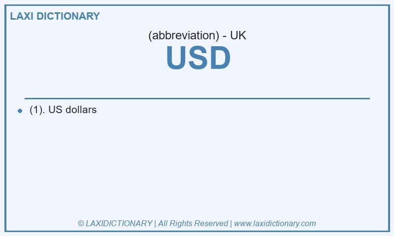 Definition USD in British English