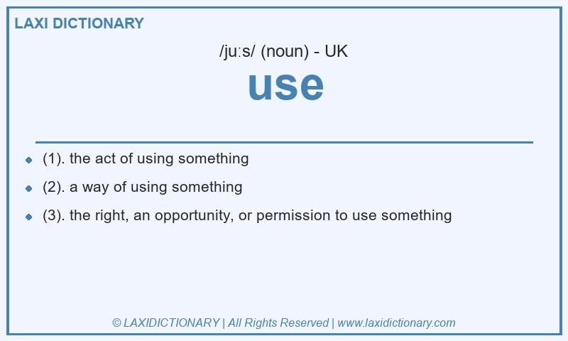 Definition use in British English