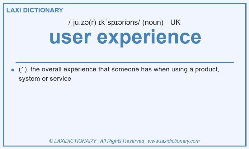 Definition user experience in British English