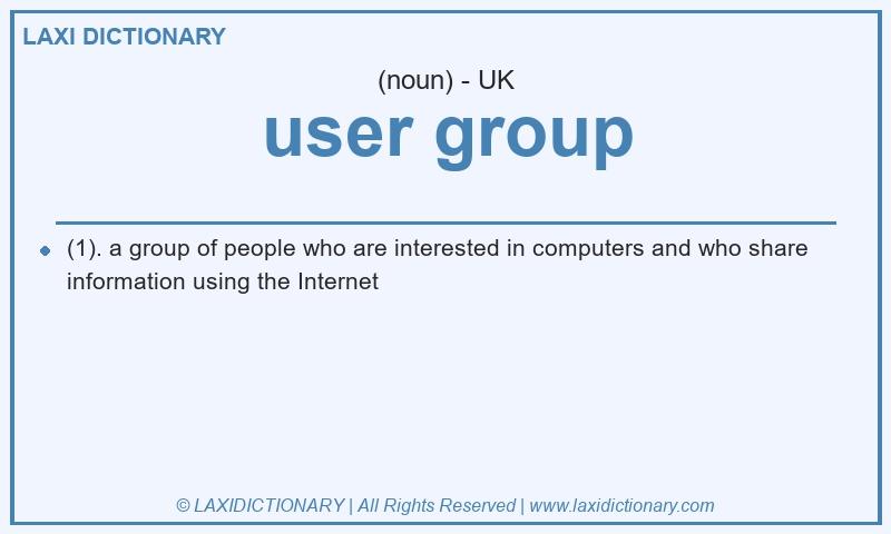 Definition user group in British English