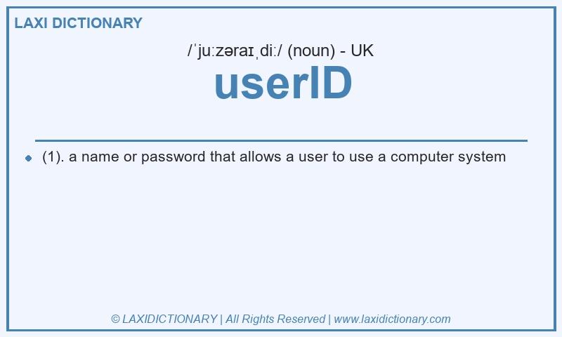 Definition userID in British English