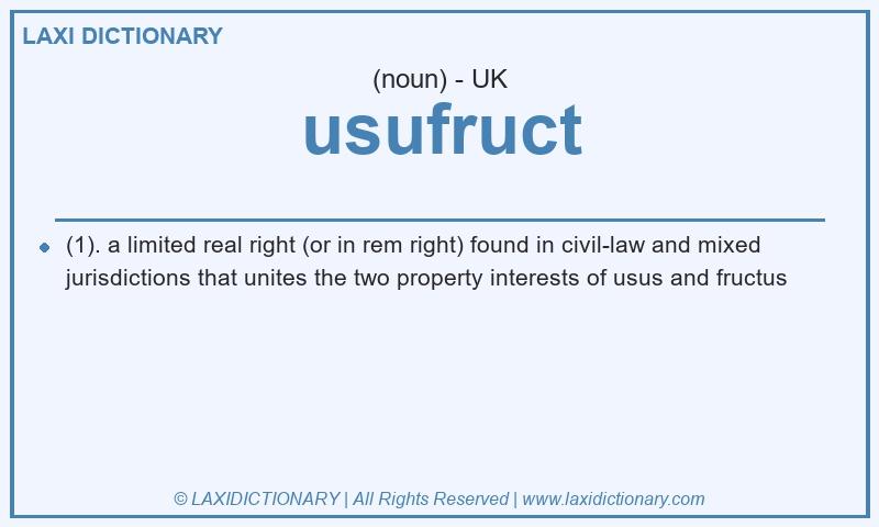 Definition usufruct in British English