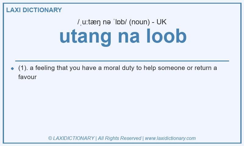 Definition utang na loob in British English