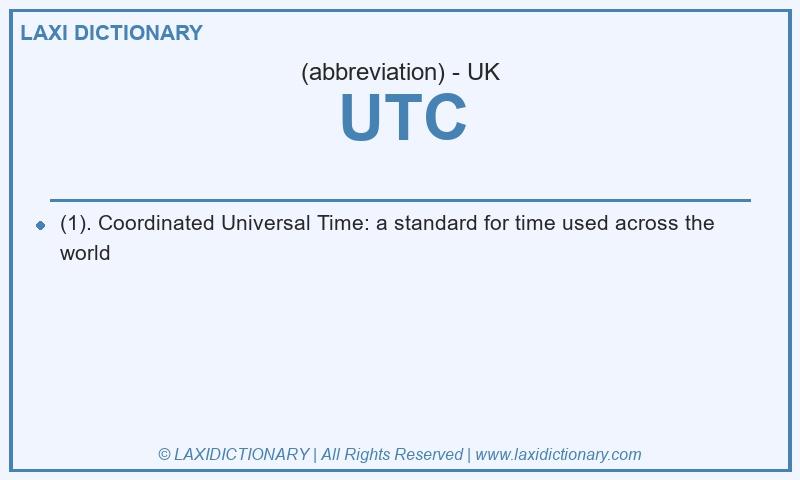 Definition UTC in British English
