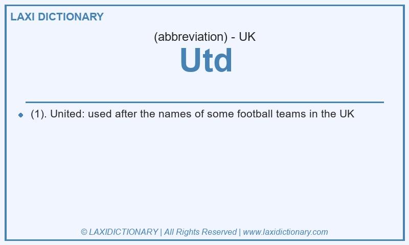 Definition Utd in British English