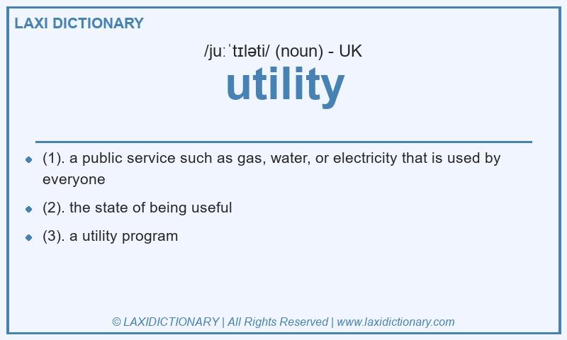 Definition utility in British English