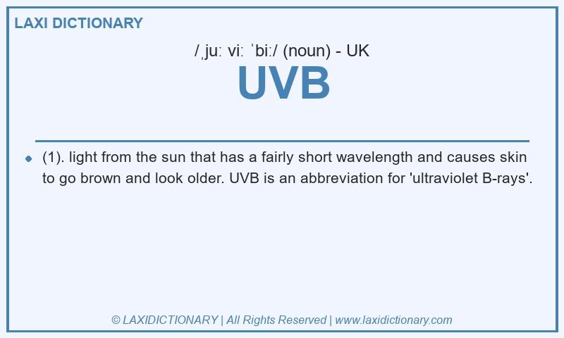 Definition UVB in British English