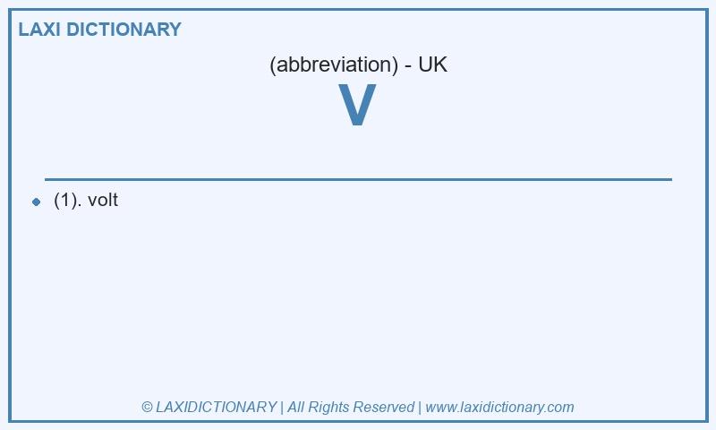 Definition V in British English