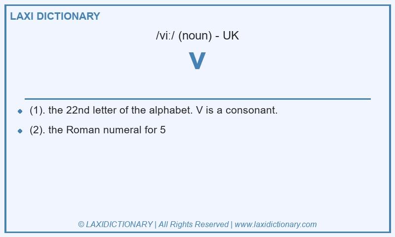 Definition v in British English