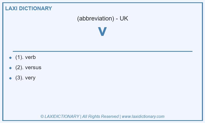 Definition v in British English
