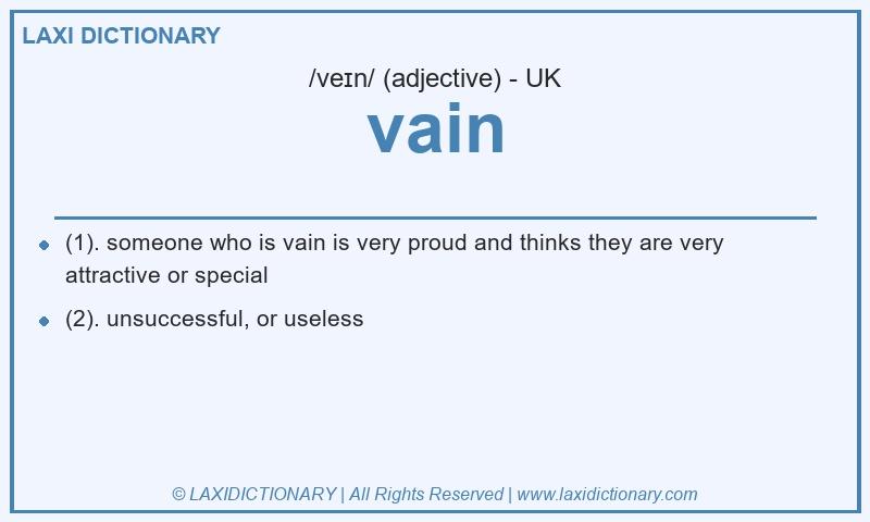 Definition vain in British English