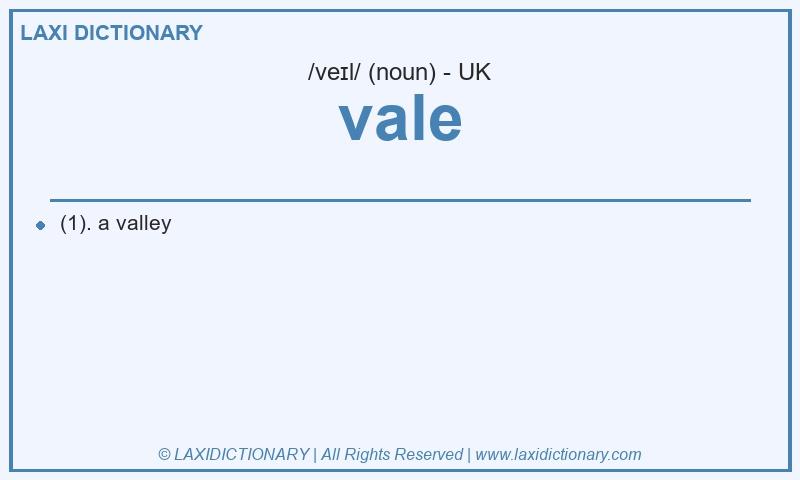 Definition vale in British English