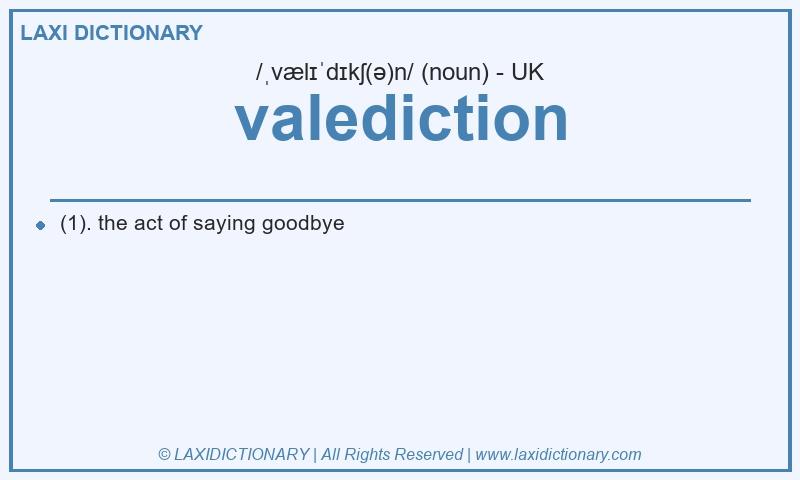 Definition valediction in British English
