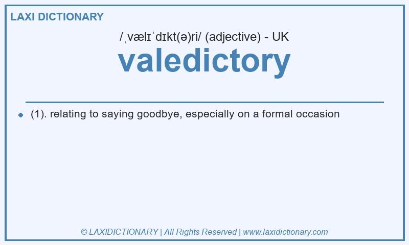 Definition valedictory in British English