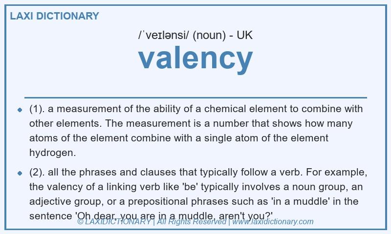Definition valency in British English