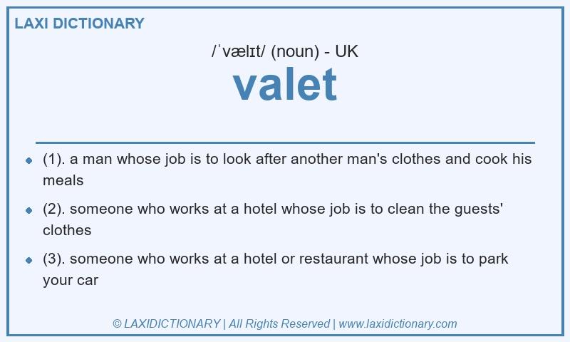 Definition valet in British English