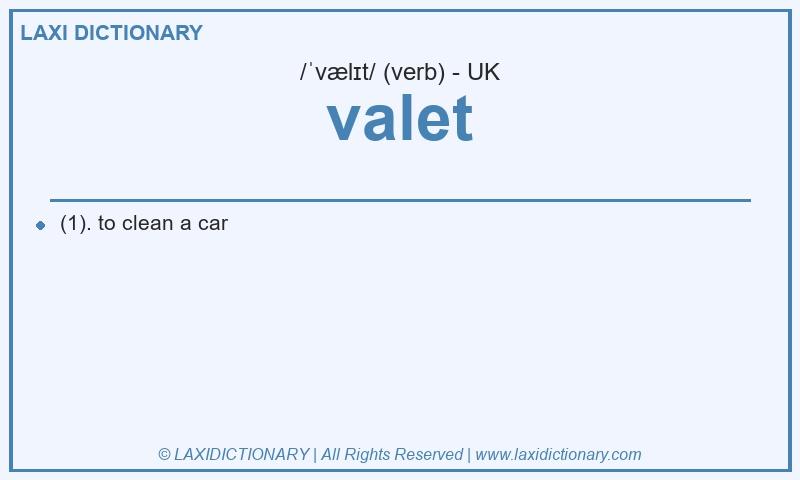 Definition valet in British English