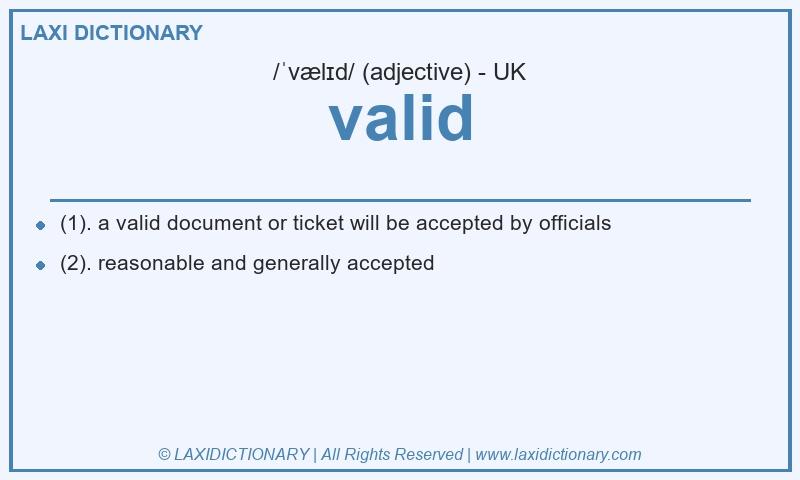 Definition valid in British English