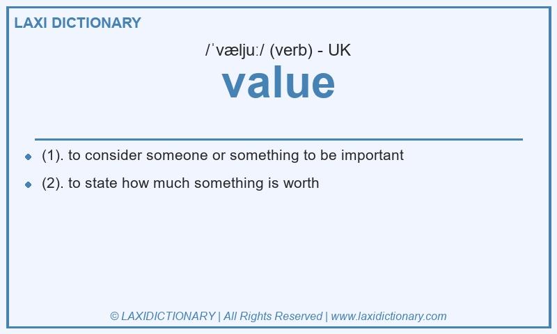 Definition value in British English