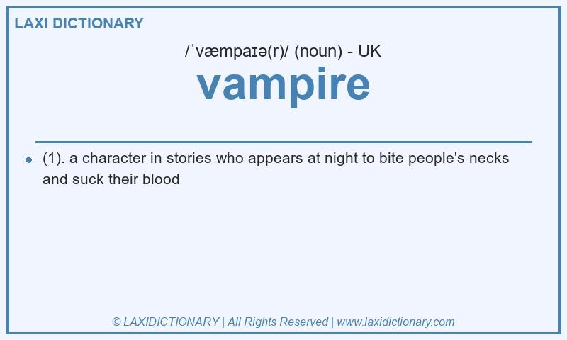 Definition vampire in British English