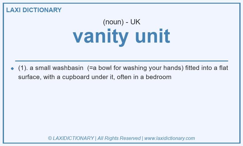 Definition vanity unit in British English