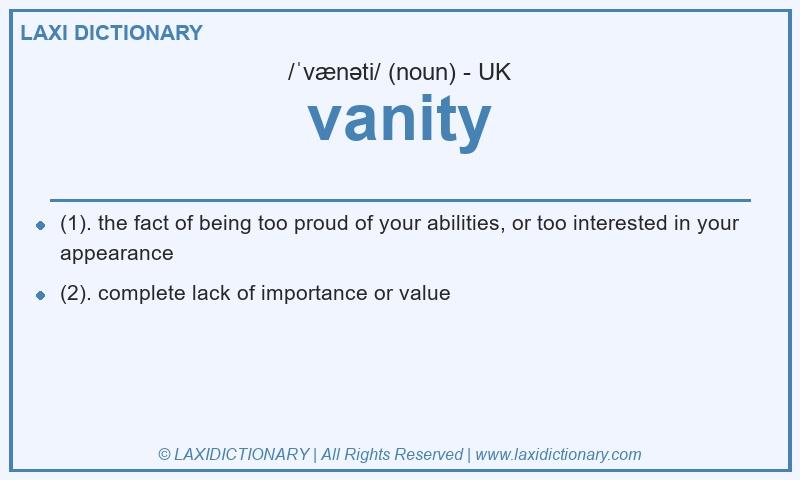 Definition vanity in British English