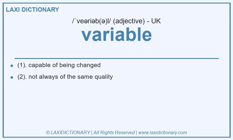Definition variable in British English