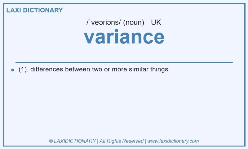 Definition variance in British English