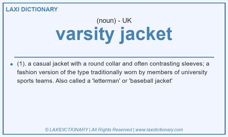 Definition varsity jacket in British English