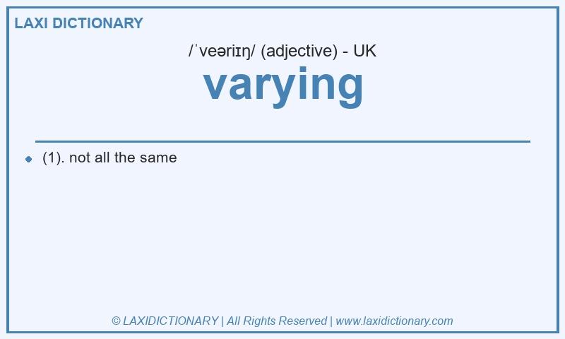 Definition varying in British English