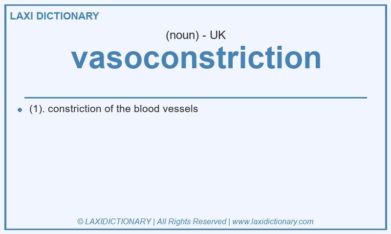 Definition vasoconstriction in British English