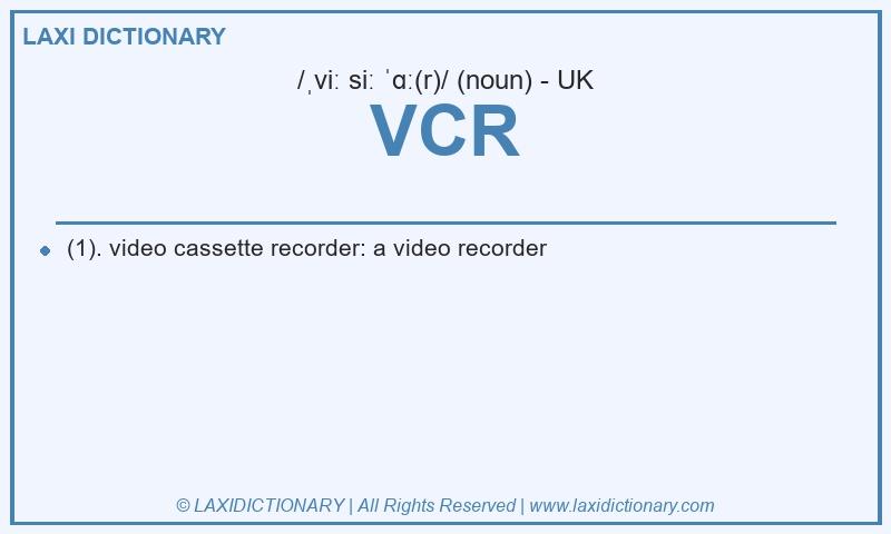 Definition VCR in British English