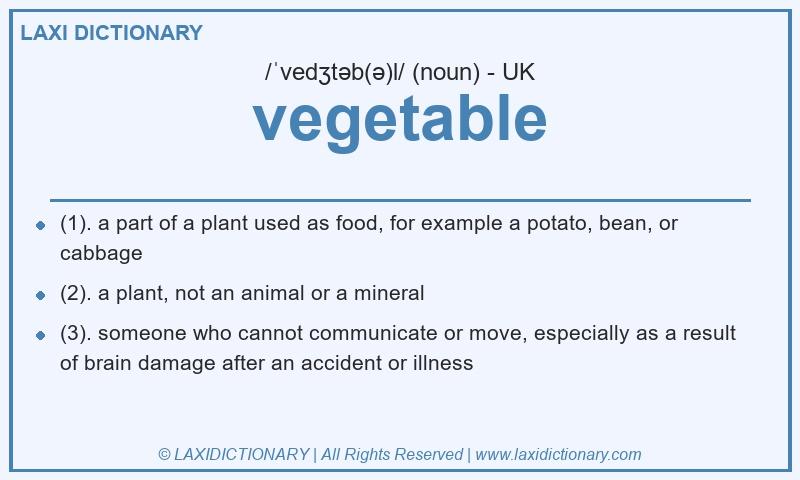 Definition vegetable in British English