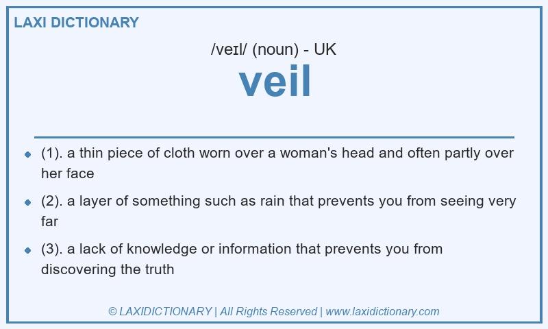 Definition veil in British English
