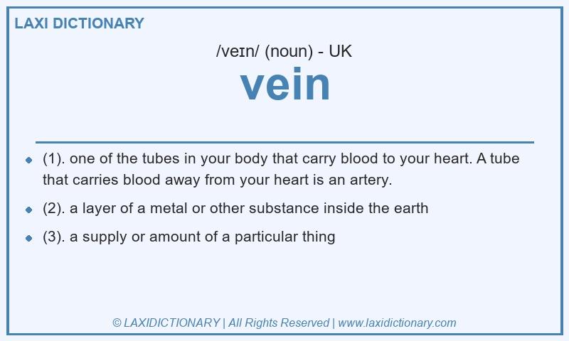 Definition vein in British English