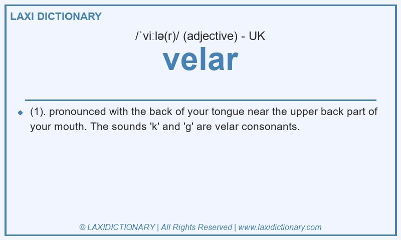 Definition velar in British English