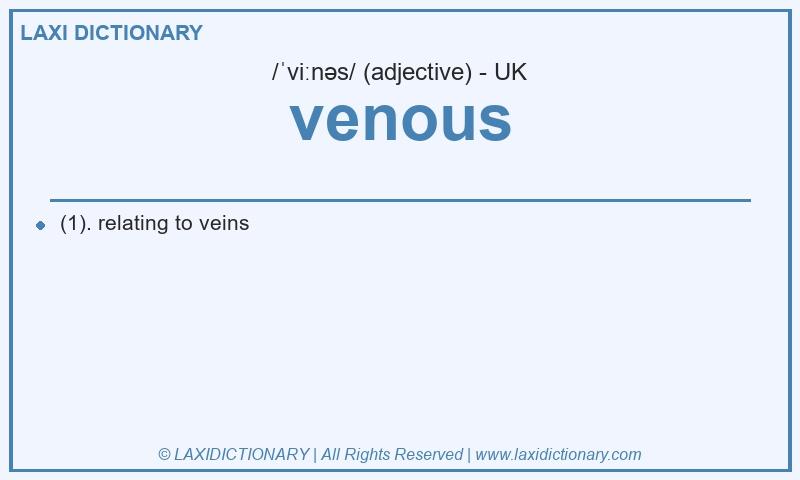 Definition venous in British English