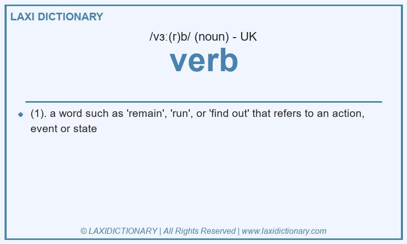 Definition verb in British English