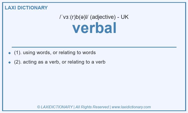 Definition verbal in British English