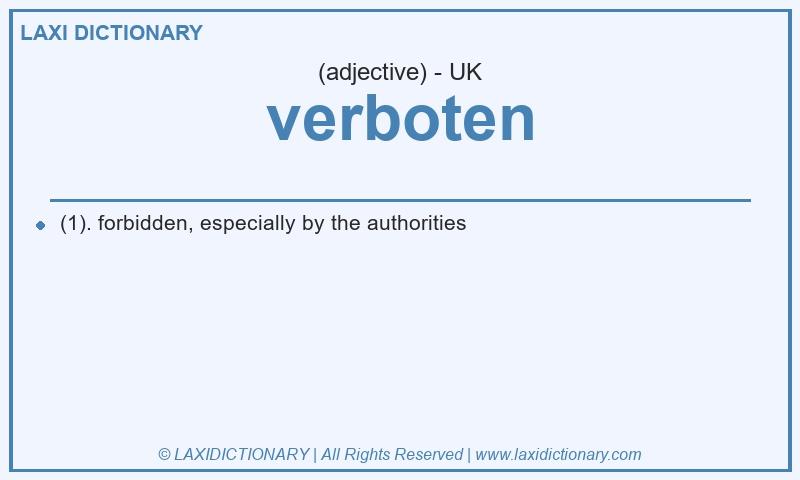 Definition verboten in British English