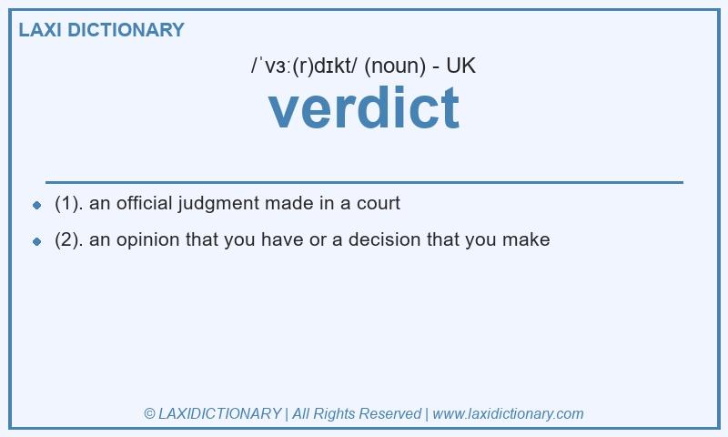 Definition verdict in British English
