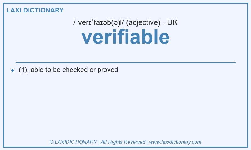 Definition verifiable in British English