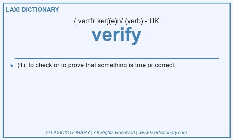 Definition verify in British English