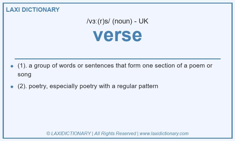 Definition verse in British English