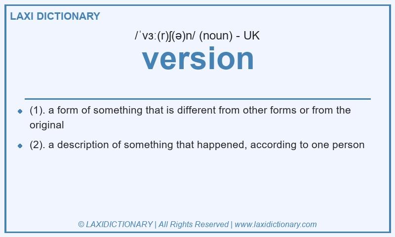 Definition version in British English