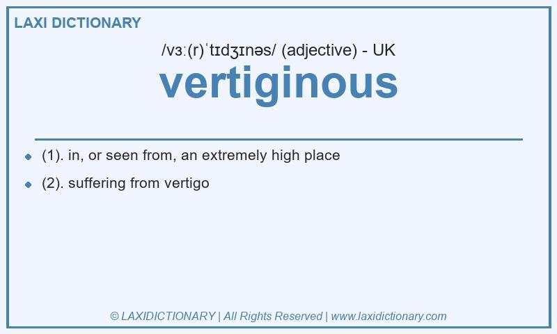 Definition vertiginous in British English