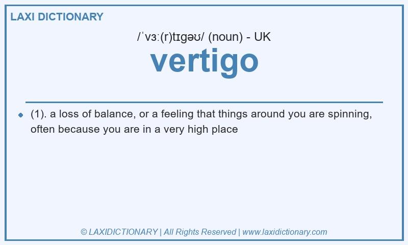 Definition vertigo in British English